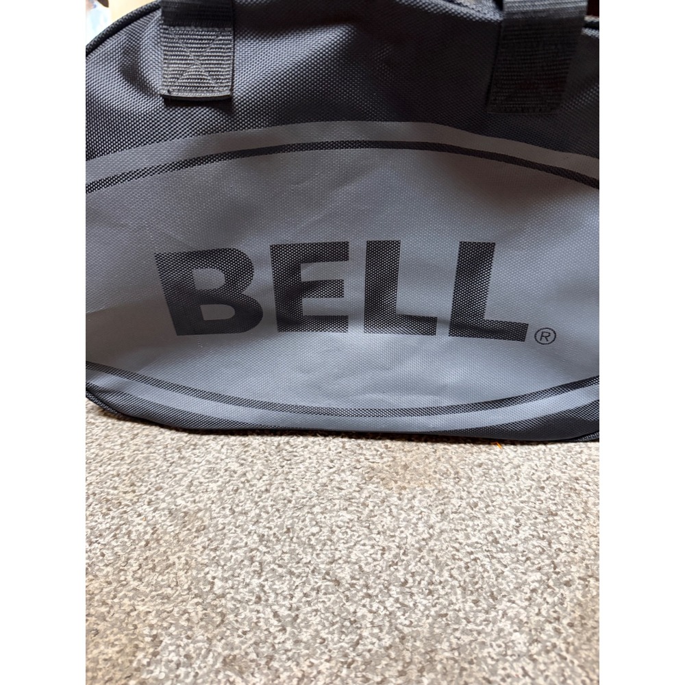 Bell Motorcycle Helmet Bag Black Ballistic Nylon Red Fleece Lined Storage Case